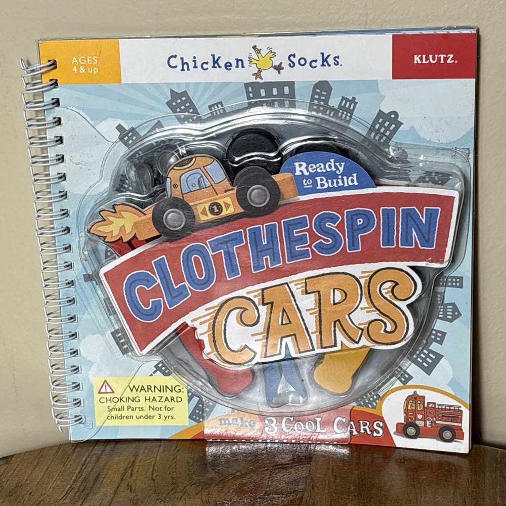 CLOTHESPIN CARS (CHICKEN SOCKS) By The Editors Of Klutz *Excellent Condition*